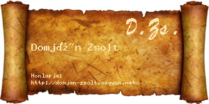 Domján Zsolt névjegykártya